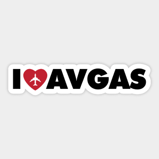 I love avgas with aeroplane Sticker